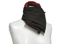 画像をギャラリービューアに読み込む, 極美品 PRADA プラダ マフラー ショール 刺繍ロゴ カーキ系 レッド ウール ナイロン ロゴパッチ イタリア製 中古 4c071724