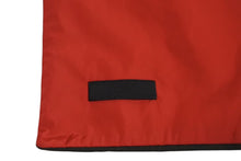 画像をギャラリービューアに読み込む, 極美品 PRADA プラダ マフラー ショール 刺繍ロゴ カーキ系 レッド ウール ナイロン ロゴパッチ イタリア製 中古 4c071724