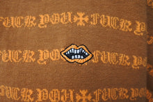 画像をギャラリービューアに読み込む, CHROME HEARTS クロムハーツ MATTY BOY マッティボーイ PPO Y NOT STRIPE POLO 長袖ポロシャツ サイズM ブラウン 美品 中古 4c071742