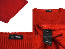 画像をギャラリービューアに読み込む, RAF SIMONS ラフシモンズ Virgin Wool Oversized RS Sweater オーバーサイズ セーター レッド XS 美品 中古 4c071743