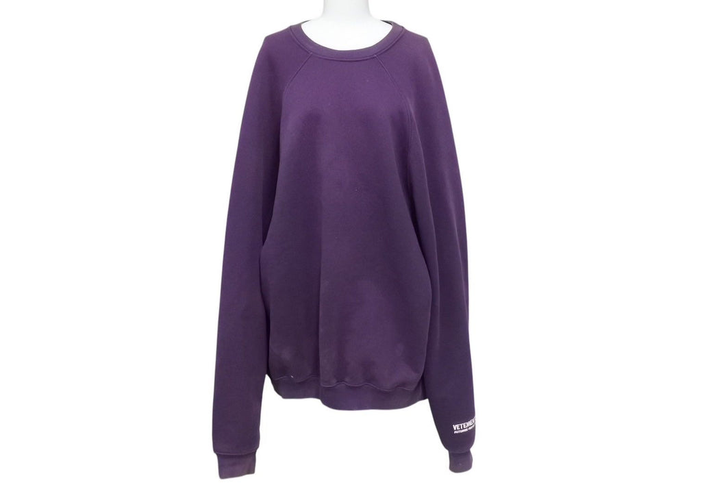 VETEMENTS ヴェトモン 17AW 刺繍スウェット パーカー プリント コットン パープル WF17TP9 良品 4c071935