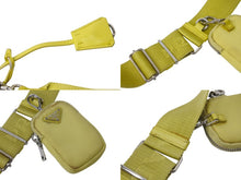 画像をギャラリービューアに読み込む, PRADA プラダ Re-Edition 2005 ホーボー ショルダーバッグ ナイロン サフィアーノレザー 1BH204 イエロー 良品 中古 4c072000