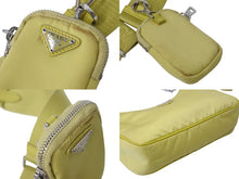画像をギャラリービューアに読み込む, PRADA プラダ Re-Edition 2005 ホーボー ショルダーバッグ ナイロン サフィアーノレザー 1BH204 イエロー 良品 中古 4c072000