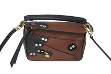画像をギャラリービューアに読み込む, 極美品 LOEWE ロエベ × スタジオジブリ ススワタリ ミニ パズル 2WAY ハンドバッグ 千と千尋の神隠し マックロクロスケ ブラウン カーフスキン 中古 4c072411