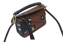 画像をギャラリービューアに読み込む, 極美品 LOEWE ロエベ × スタジオジブリ ススワタリ ミニ パズル 2WAY ハンドバッグ 千と千尋の神隠し マックロクロスケ ブラウン カーフスキン 中古 4c072411