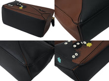 画像をギャラリービューアに読み込む, 極美品 LOEWE ロエベ × スタジオジブリ ススワタリ ミニ パズル 2WAY ハンドバッグ 千と千尋の神隠し マックロクロスケ ブラウン カーフスキン 中古 4c072411
