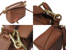 画像をギャラリービューアに読み込む, 極美品 LOEWE ロエベ × スタジオジブリ カルシファー ミニ パズル 2WAY ハンドバッグ ハウルの動く城 A510U95X63 ブラウン カーフスキン ショルダーバッグ 中古 4c072412