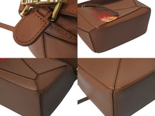 画像をギャラリービューアに読み込む, 極美品 LOEWE ロエベ × スタジオジブリ カルシファー ミニ パズル 2WAY ハンドバッグ ハウルの動く城 A510U95X63 ブラウン カーフスキン ショルダーバッグ 中古 4c072412