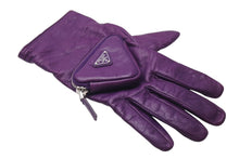 画像をギャラリービューアに読み込む, PRADA プラダ グローブ 手袋 2GG137 サイズ8 1/2 トライアングルロゴ ナッパレザー パープル 21AW 美品 中古 4c072424