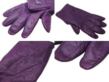 画像をギャラリービューアに読み込む, PRADA プラダ グローブ 手袋 2GG137 サイズ8 1/2 トライアングルロゴ ナッパレザー パープル 21AW 美品 中古 4c072424