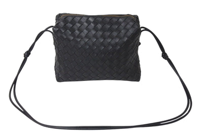 BOTTEGA VENETA ボッテガヴェネタ イントレチャート ショルダーバッグ 723548 ブラック レザー ゴールド金具 美品 中古 4c072472