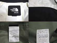 画像をギャラリービューアに読み込む, THE NORTH FACE × sacai ザノースフェイス サカイ 17AW ナイロン モッズ コート カーキ NP6171SA ロゴ サイズS 美品 中古 4c072476