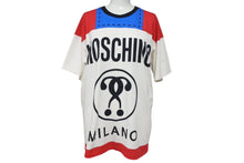 画像をギャラリービューアに読み込む, 極美品 MOSCHINO モスキーノ ロゴ プリント Tシャツ ホワイト レッド ブルー コットン サイズ XXS 中古 4c072479