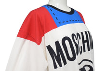 画像をギャラリービューアに読み込む, 極美品 MOSCHINO モスキーノ ロゴ プリント Tシャツ ホワイト レッド ブルー コットン サイズ XXS 中古 4c072479