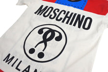 画像をギャラリービューアに読み込む, 極美品 MOSCHINO モスキーノ ロゴ プリント Tシャツ ホワイト レッド ブルー コットン サイズ XXS 中古 4c072479