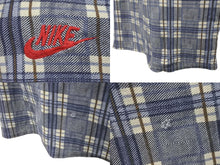 画像をギャラリービューアに読み込む, NIKE ナイキ 長袖シャツ チェック柄 ハーフボタン ヴィンテージ シャツ ブルー ホワイト 中古 美品 4c072480