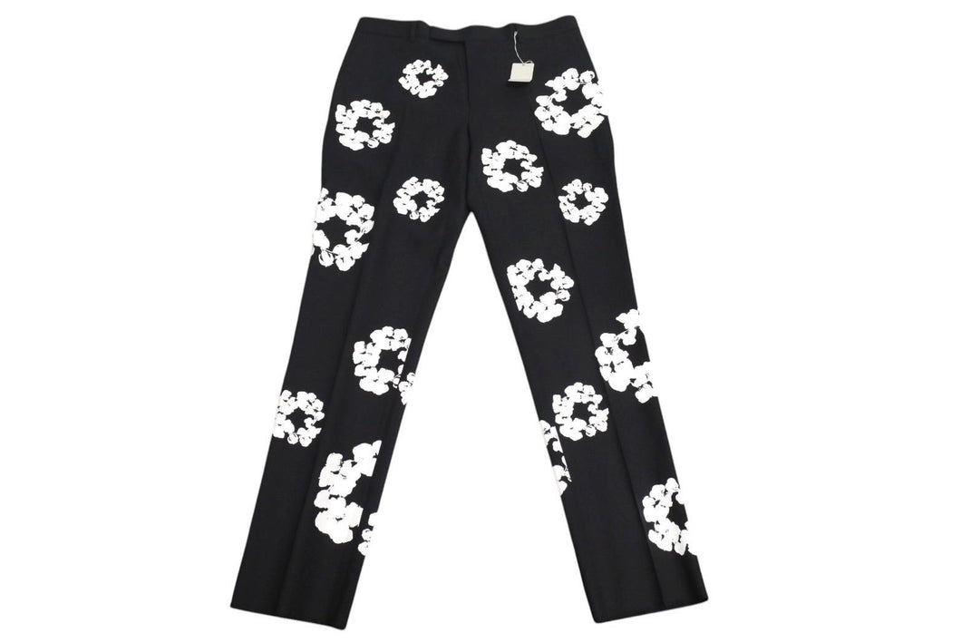 新品未使用 saint mxxxxxx × DENIM TEARS セントマイケル デニムティアーズ パンツ スラックス サイズ 52 ブラック SM-YS1-0000-C49 中古 4c072532