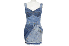 画像をギャラリービューアに読み込む, 極美品 DOLCE＆GABBANA ドルチェアンドガッバーナ チューブドレス パッチワークデニム DV F6AYTD ブルー サイズ38 中古 4c072568
