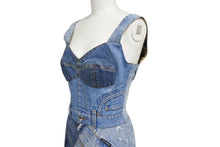 画像をギャラリービューアに読み込む, 極美品 DOLCE＆GABBANA ドルチェアンドガッバーナ チューブドレス パッチワークデニム DV F6AYTD ブルー サイズ38 中古 4c072568