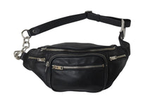 画像をギャラリービューアに読み込む, Alexander Wang アレキサンダーワン ベルトショルダーバッグ シルバー ボディバック ラムレザー ブラック 美品 中古 4c072586