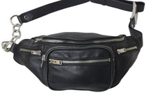 画像をギャラリービューアに読み込む, Alexander Wang アレキサンダーワン ベルトショルダーバッグ シルバー ボディバック ラムレザー ブラック 美品 中古 4c072586