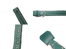 画像をギャラリービューアに読み込む, GOYARD ゴヤール 首輪 リード ペット用 ヘリンボーン グリーン PVC レザー シルバー金具 美品 中古 4c072587