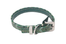 画像をギャラリービューアに読み込む, GOYARD ゴヤール 首輪 リード ペット用 ヘリンボーン グリーン PVC レザー シルバー金具 美品 中古 4c072587