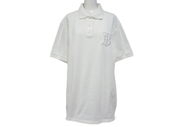 Burberry バーバリー 半袖 ポロシャツ ショートスリーブ TBモノグラムワッペン 8017723 コットン ホワイト 美品 中古 4c072609