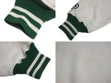 画像をギャラリービューアに読み込む, 極美品 A Bathing Ape アベイシングエイプ TIGER タイガー ワッペン スタジアムジャケット コットン グリーン ホワイト M 中古 4c072616