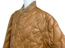 画像をギャラリービューアに読み込む, A Bathing ape ア ベイシング エイプ レザージャケット ブルゾン CHINA製 カウレザー ポリエステル ブラウン シルバー 美品 中古 4c072621