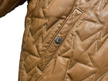 画像をギャラリービューアに読み込む, A Bathing ape ア ベイシング エイプ レザージャケット ブルゾン CHINA製 カウレザー ポリエステル ブラウン シルバー 美品 中古 4c072621