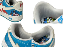 画像をギャラリービューアに読み込む, A BATHING APE アベイシングエイプ × MARVEL スニーカー BAPE サイズ8 ブルー レッド M191903 美品 中古 4c072622