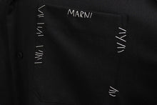 画像をギャラリービューアに読み込む, 極美品 MARNI マルニ 半袖シャツ ボーリングシャツ ロゴ コットン 刺繍 ブラック サイズ50 CUMU0054S1 中古 4c072652