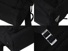 画像をギャラリービューアに読み込む, PRADA プラダ リュック バックパック 2VZ062 トライアングルロゴ ナイロン ブラック シルバー金具 美品 中古 4c072661