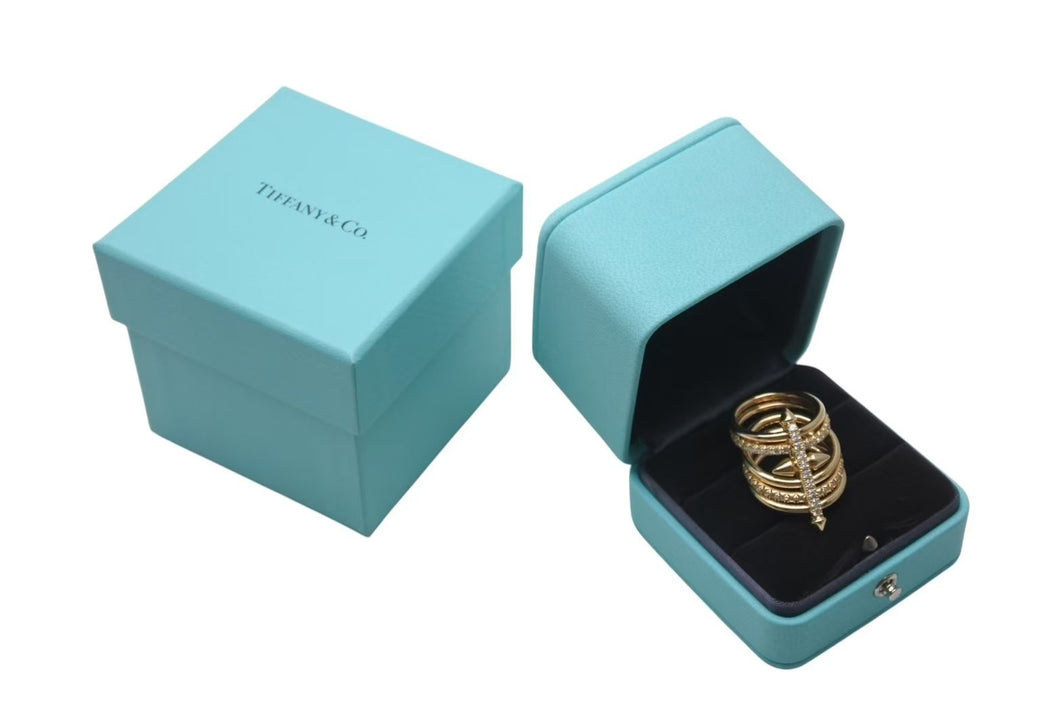 極美品 TIFFANY ティファニー タイタン by ファレル・ウィリアムス 5ロウ リング AU750 D1.75CT 13号 中古 4c072726