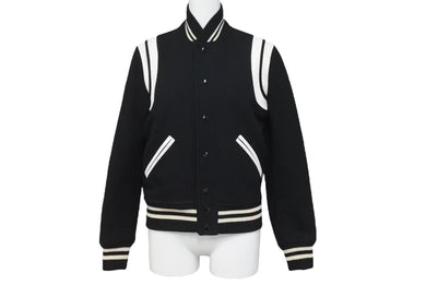 SAINT LAURENT PARIS サンローランパリ テディジャケット スタジャン 376283 ブラック ホワイト サイズ160/84Y 美品 中古 4c072749