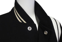 画像をギャラリービューアに読み込む, SAINT LAURENT PARIS サンローランパリ テディジャケット スタジャン 376283 ブラック ホワイト サイズ160/84Y 美品 中古 4c072749