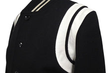 画像をギャラリービューアに読み込む, SAINT LAURENT PARIS サンローランパリ テディジャケット スタジャン 376283 ブラック ホワイト サイズ160/84Y 美品 中古 4c072749