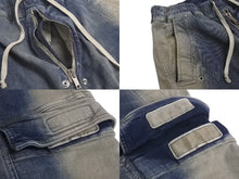 画像をギャラリービューアに読み込む, Rick Owense リックオウエンス DRKSHHDW ダークシャドウ ダブルカーゴジャンボベラロングデニムパンツ ブルー サイズ40 美品 中古 4c072754