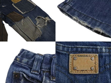 画像をギャラリービューアに読み込む, Dolce&amp;Gabbana ドルチェ＆ガッバーナ デニムパンツ キッズ パッチワークデニム ブルー ベージュ サイズ18-24mesi 美品 中古 4c072759