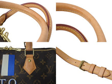 画像をギャラリービューアに読み込む, 極美品 LOUIS VUITTON ルイヴィトン スピーディ バンドリエール30 ハンドバッグ イニシャル入り M41112 ブラウン ブルー 中古 4c072864