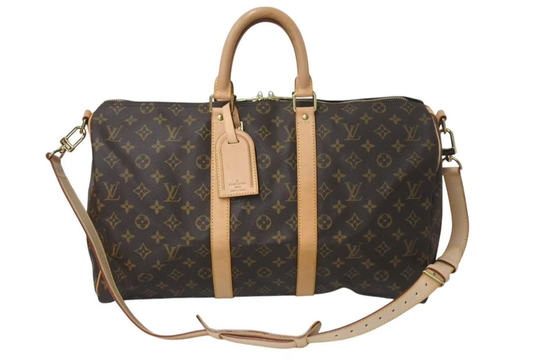 極美品 LOUIS VUITTON ルイヴィトン キーポル バンドリエール45 ボストンバッグ M41418 モノグラム ブラウン 中古 4c072888