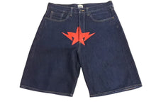 画像をギャラリービューアに読み込む, A BATHING APE アベイシングエイプ ショートパンツ パンツ デニム ブルー レッド 星 サイズ L 美品 中古 4c072911