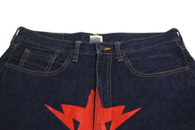 画像をギャラリービューアに読み込む, A BATHING APE アベイシングエイプ ショートパンツ パンツ デニム ブルー レッド 星 サイズ L 美品 中古 4c072911
