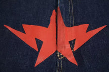 画像をギャラリービューアに読み込む, A BATHING APE アベイシングエイプ ショートパンツ パンツ デニム ブルー レッド 星 サイズ L 美品 中古 4c072911