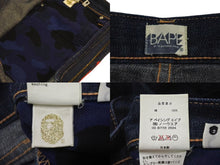 画像をギャラリービューアに読み込む, A BATHING APE アベイシングエイプ ショートパンツ パンツ デニム ブルー レッド 星 サイズ L 美品 中古 4c072911
