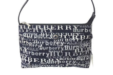 画像をギャラリービューアに読み込む, 新品未使用品 BURBERRY バーバリー ワンショルダーバッグ 総柄 T-03-1 ブラック ホワイト シルバー金具 中古 4c073069
