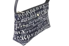 画像をギャラリービューアに読み込む, 新品未使用品 BURBERRY バーバリー ワンショルダーバッグ 総柄 T-03-1 ブラック ホワイト シルバー金具 中古 4c073069
