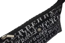画像をギャラリービューアに読み込む, 新品未使用品 BURBERRY バーバリー ワンショルダーバッグ 総柄 T-03-1 ブラック ホワイト シルバー金具 中古 4c073069