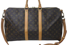 画像をギャラリービューアに読み込む, LOUIS VUITTON ルイヴィトン キーポル バンドリエール45 ボストンバッグ M41418 モノグラム ブラウン 美品 中古 4c073111